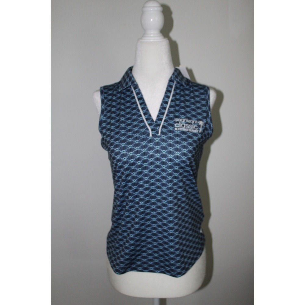 Puma Girls Sleeveless Polo Navy Scallop Cognizant Classic Size Medium NWT